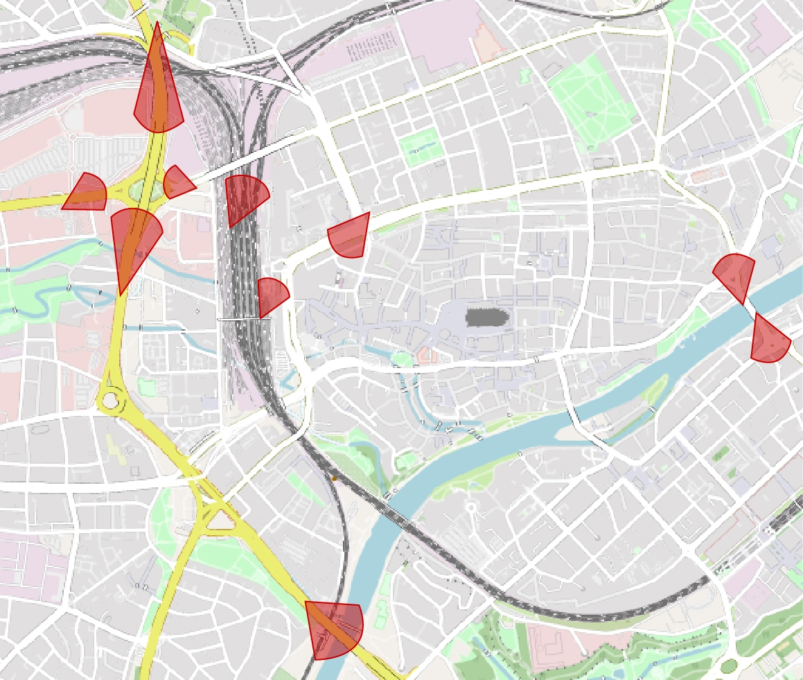 Straßenkarte der Ulmer Innenstadt